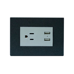 Z105U-B - Tomacorriente Sencillo + 2 USB Negro