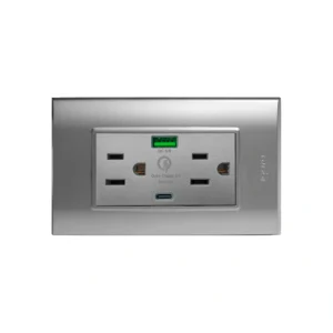 B105/2U-C-S Toma Con Puerto Usb + Tipo C Plata