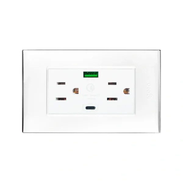 B105/2U-C-W Toma Con Puerto Usb + Tipo C Blanco