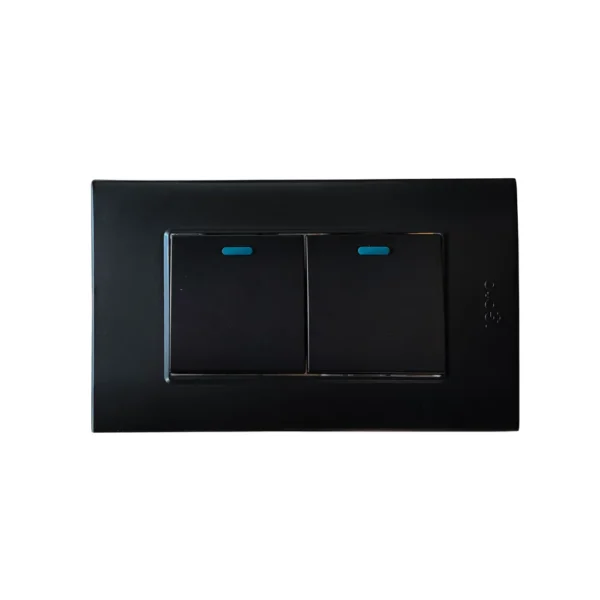 B514-M - Interruptor Doble Largo Negro Mate