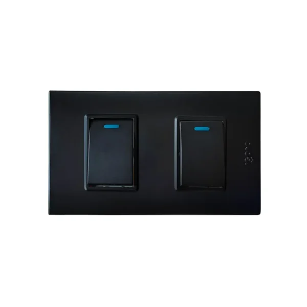 B514S-M - Interruptor Doble Negro Mate