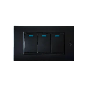 B516-M- Interruptor Triple Negro Mate