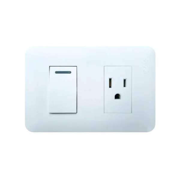 C316-W Interruptor Más Toma Clásico