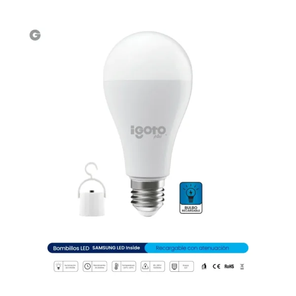 IG-BLRCS9W - Bombillo LED Recargable 9W Sansung