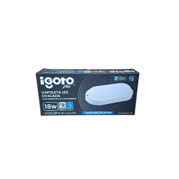 IG-VOCSL&M-18W - Vapoleta Ovalada Con Sensor De Luz Y Movimiento 18W - Imagen 2