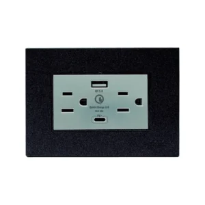 Z105/2U-C-B - Toma Doble con Tierra con puertos USB + C